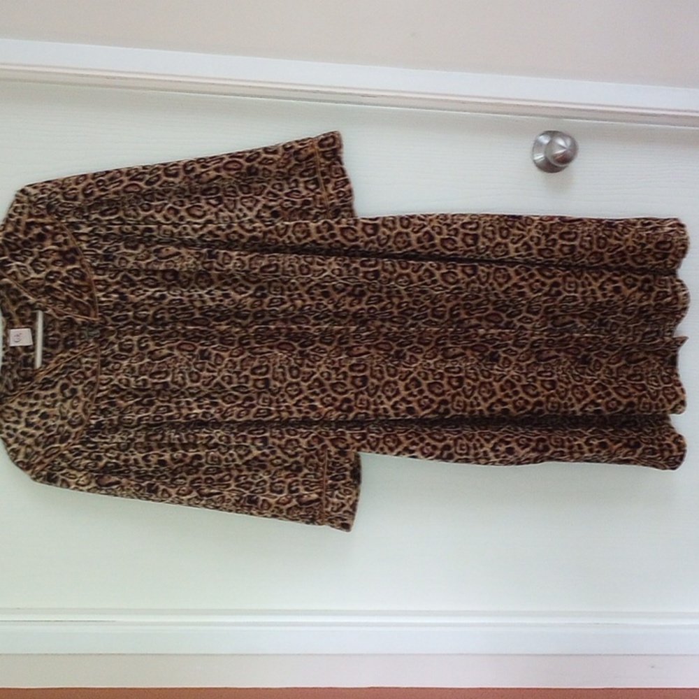 Womens Leopard Print Robe/Housecoat